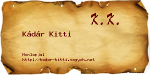 Kádár Kitti névjegykártya